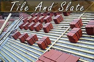 tile and slate roofers working in sheffield close up